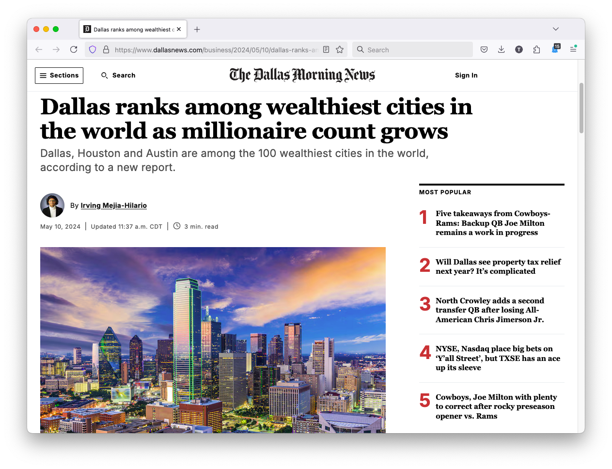 dallas wealth news story